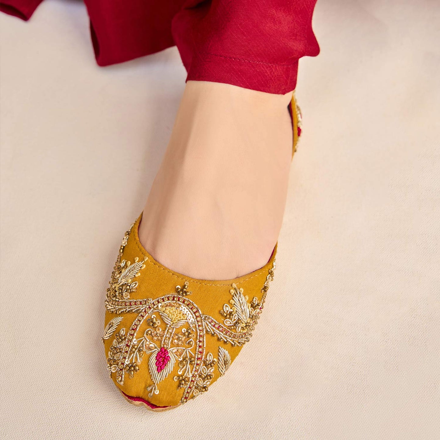 Shabnam Mustard-Khussa-kolhapuri-dazzle-by-sarah